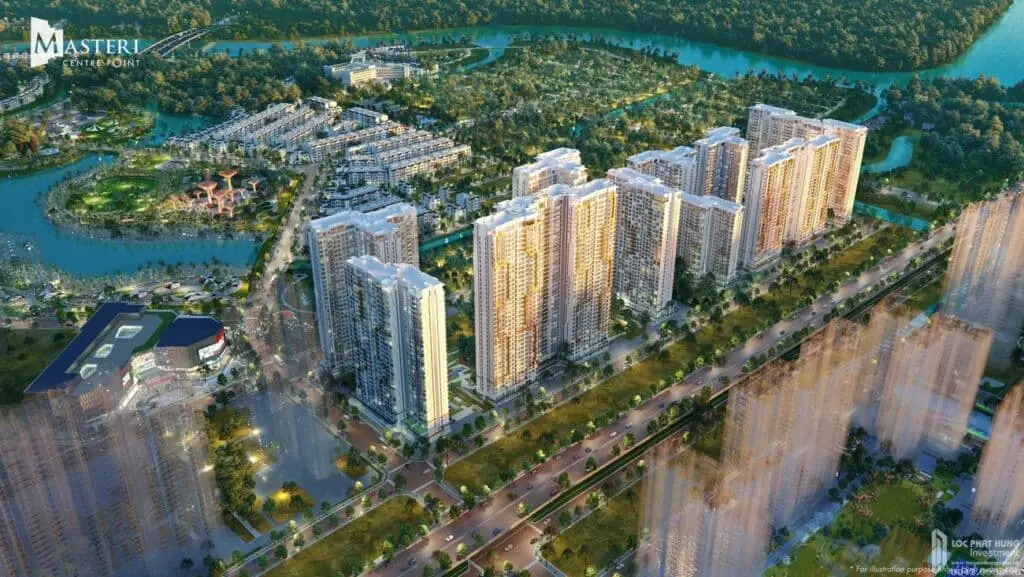 Tiến độ xây dựng dự án Masteri Centre Point Quận 9 Tháng 05/2021 7 Phối cảnh tổng thể dự án căn hộ chung cư Masteri Centre Point Quận 9 Đường Nguyễn Xiển chủ đầu tư Masterise Homes