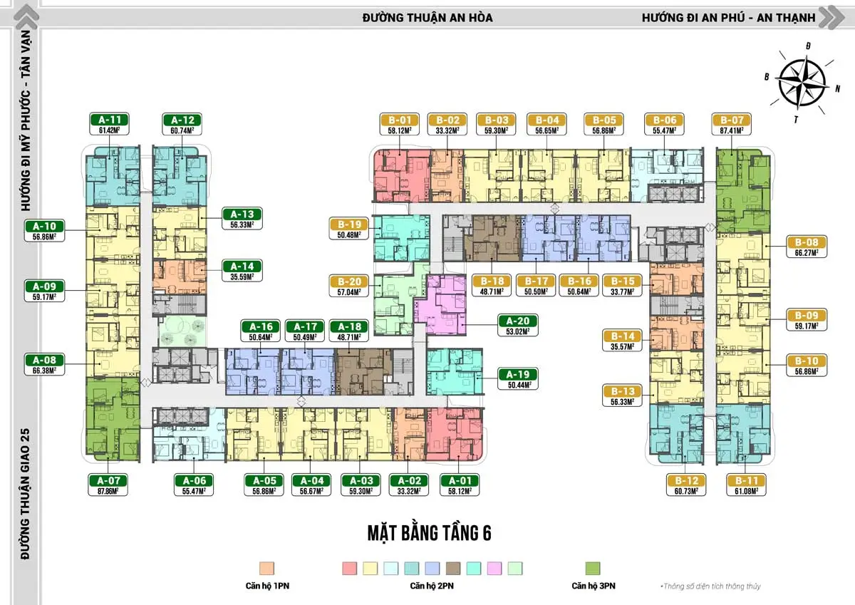 Ben Hill Thuận An 11 Mặt bằng tầng 6 Dự án Ben Hill Thuận An