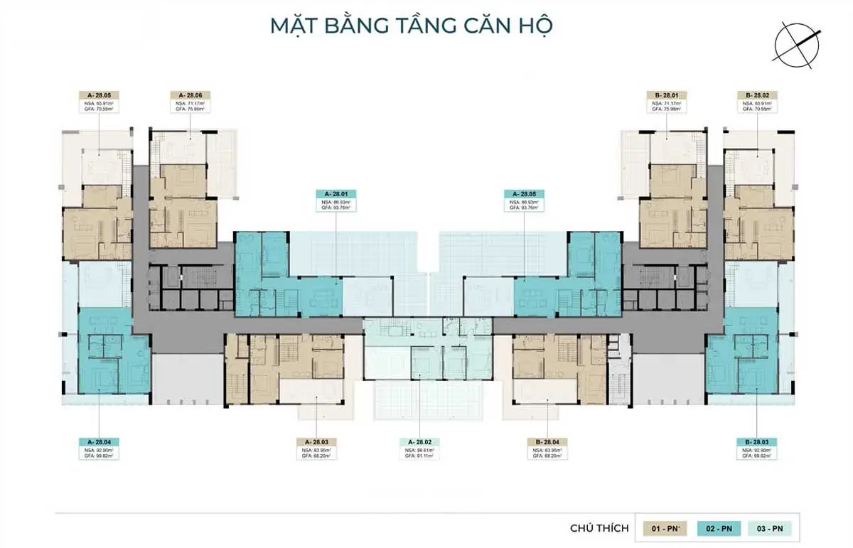 Mặt bằng tầng điển hình The Felix