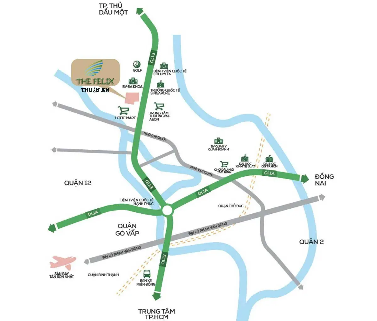 Sơ đồ vị trí và kết nối khu vực dự án The Felix