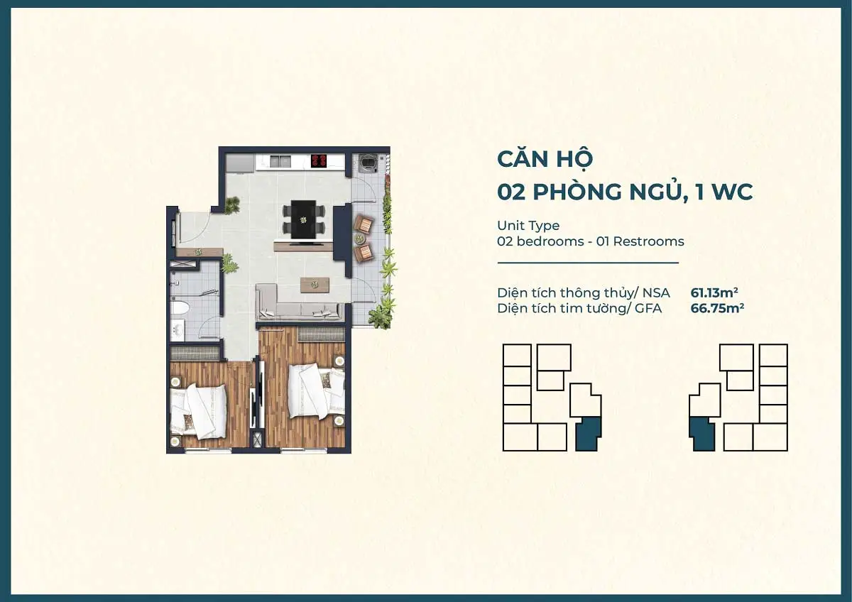 Sơ đồ bố trí căn hộ The Felix mẫu B