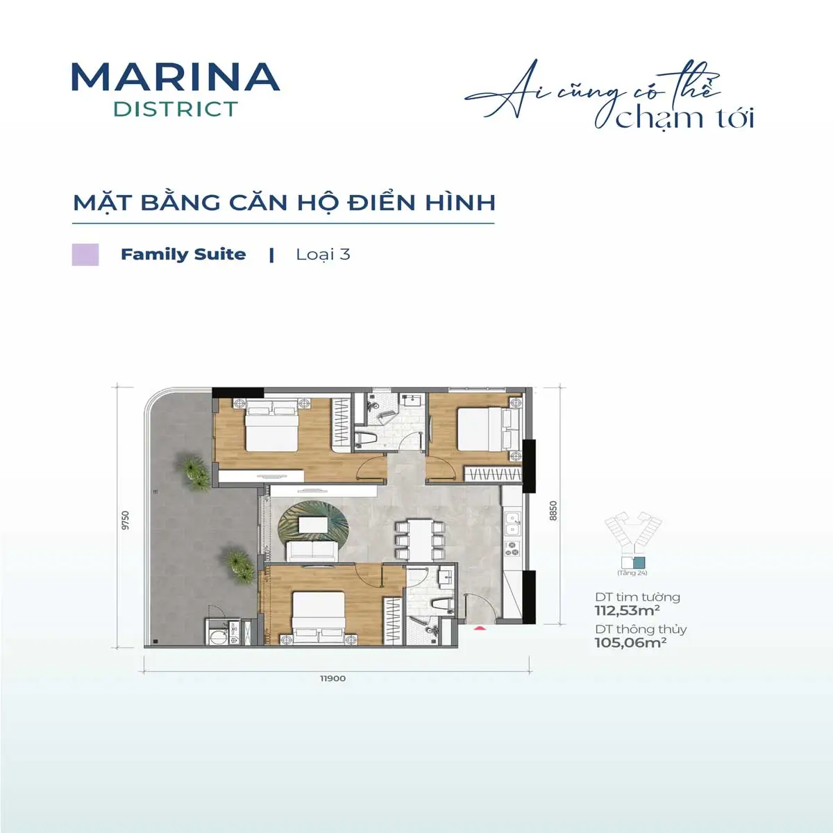 Marina District Quy Nhơn Mat bang Can ho 71.59m2 Marina District - Marina District Quy Nhơn