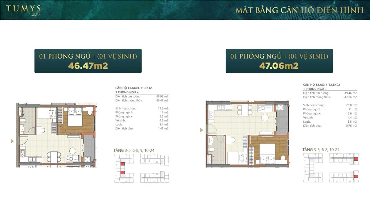 Căn hộ 1PN Maison Grand Phú Mỹ