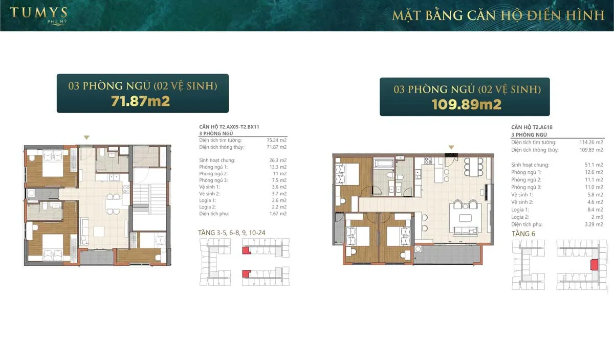Căn hộ 3PN Maison Grand Phú Mỹ