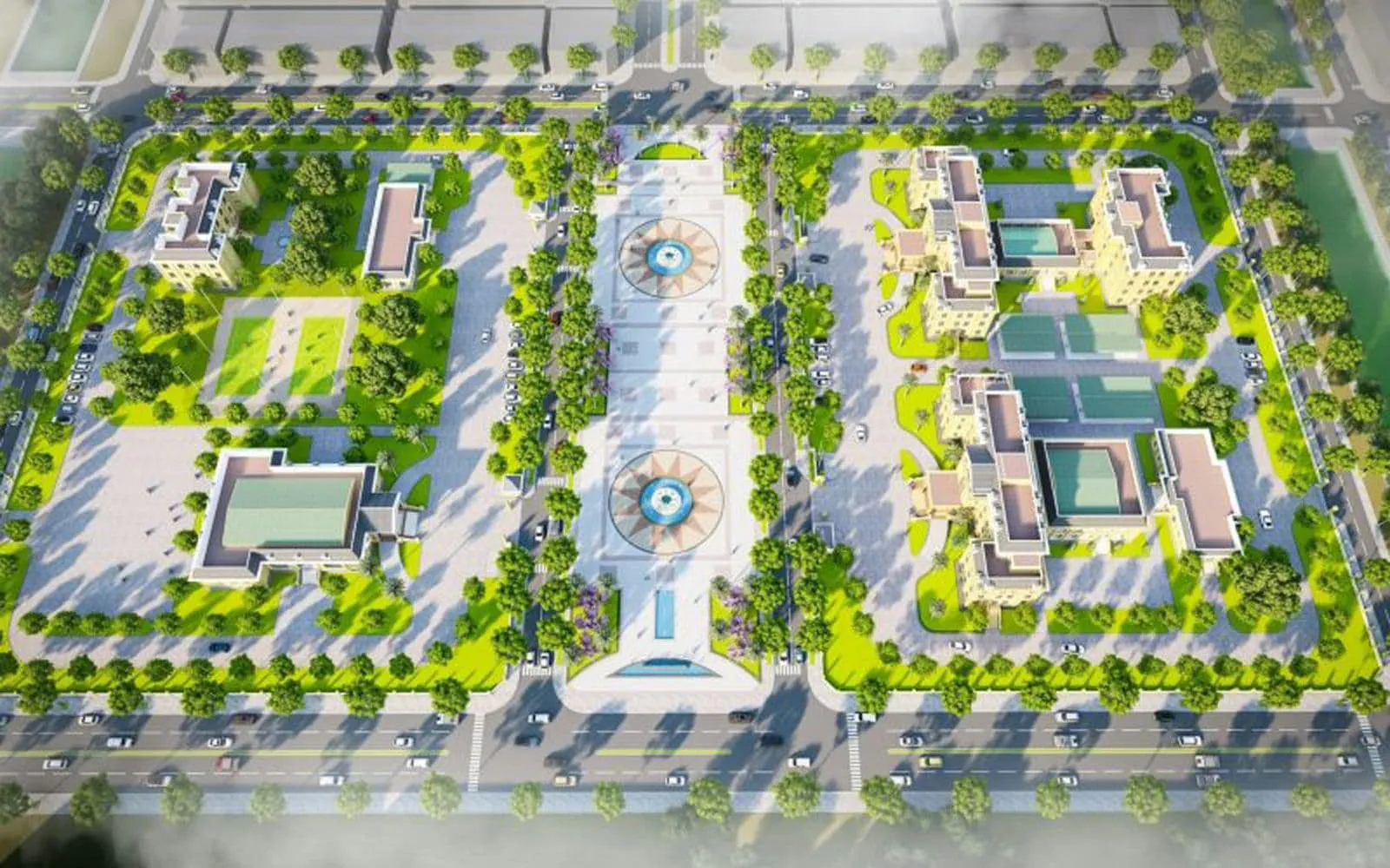 Phối cảnh công viên và không gian cảnh quan Agora City