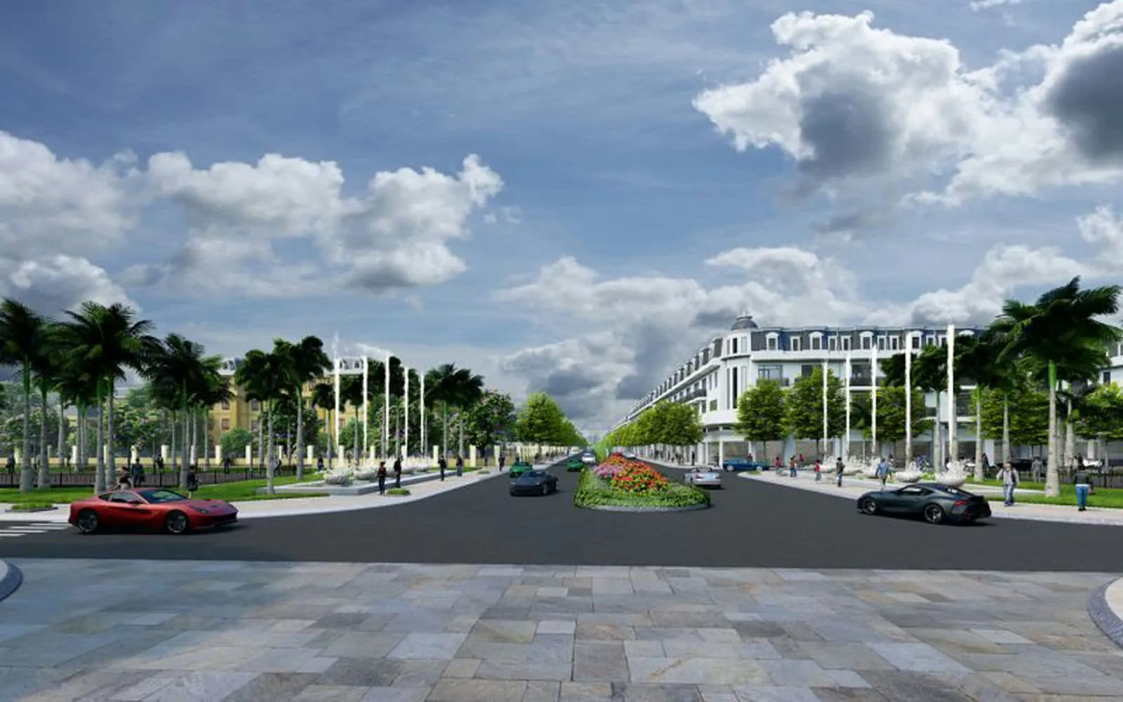 Phối cảnh không gian đi bộ và thương mại Agora City