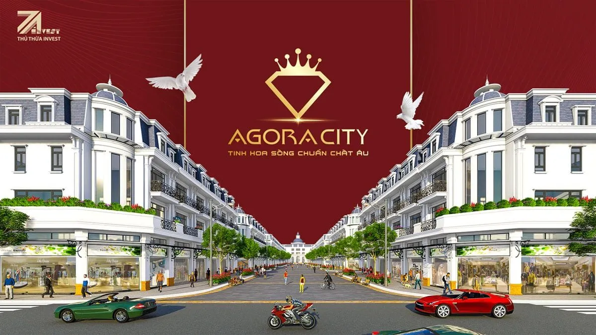 Phối cảnh các dãy nhà và không gian thương mại Agora City