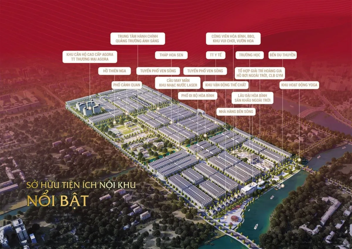 Phối cảnh hệ thống tiện ích và cảnh quan Agora City