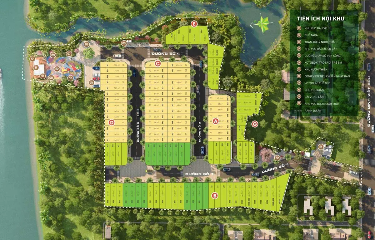 Mặt bằng tổng thể Taka Garden Riverside Homes