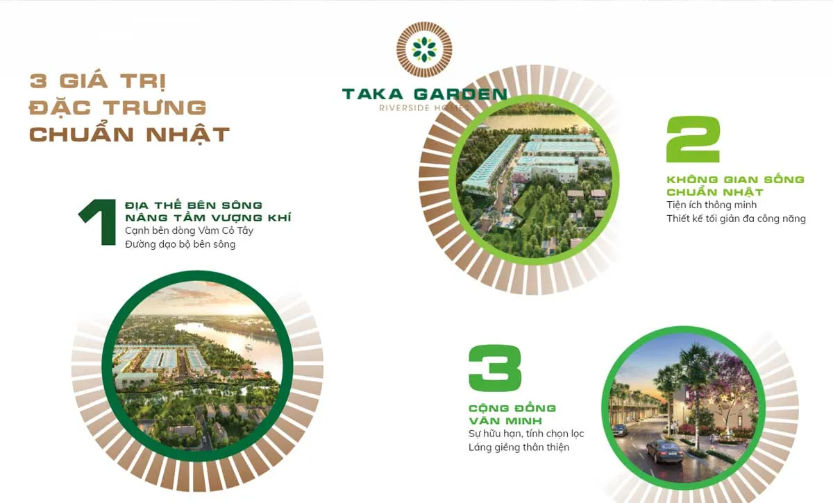 Hình minh họa các giá trị thiết kế Taka Garden