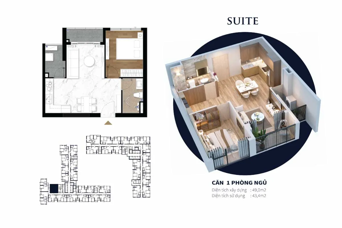 DỰ ÁN CĂN HỘ HAPPY ONE CENTRAL BÌNH DƯƠNG Thiet ke can ho 1 phong ngu suite happy one central - DỰ ÁN CĂN HỘ HAPPY ONE CENTRAL BÌNH DƯƠNG