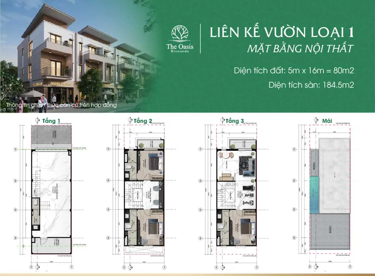 The Oasis Riverside 11 Thiết kế Nhà phố vườn The Oasis Riverside Bình Dương