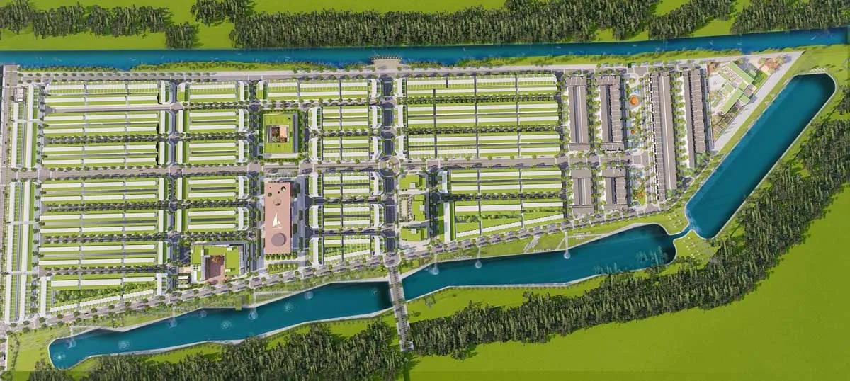 Phối cảnh quy hoạch tổng thể của Khu dân cư Ngọc Long (Dragon Pearl), dự án mẹ của Ora Park.