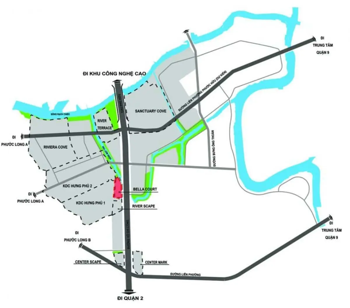 Bella Court 2 Vị trí Căn hộ Bella Court Quận 9
