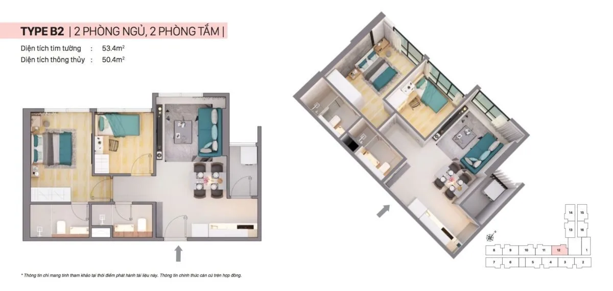 CitiAlto 5 Mặt bằng căn hộ B2 CitiAlto.