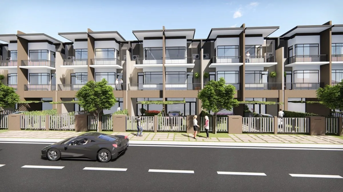 Phối cảnh mặt đứng nhà phố theo thiết kế giới thiệu Pax Residence