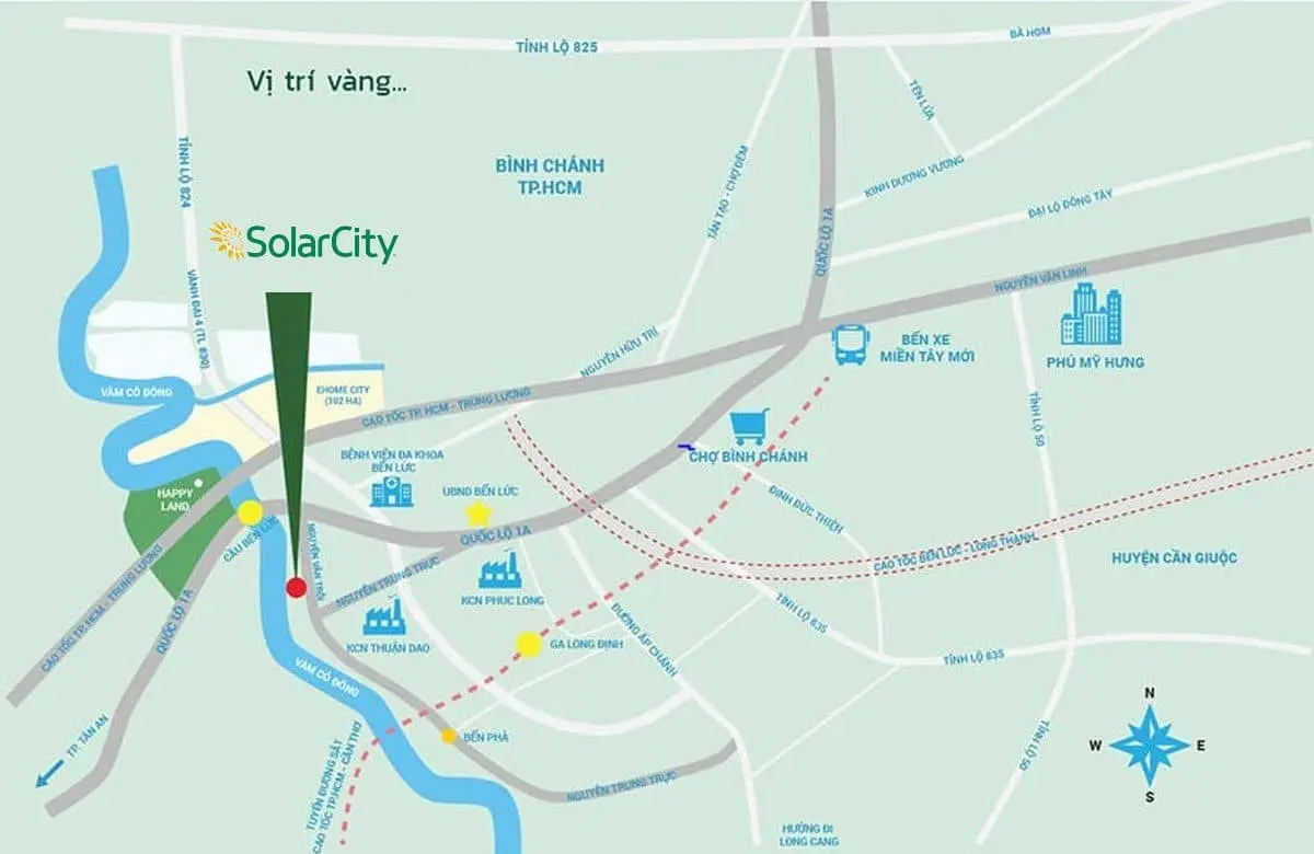 SOLAR CITY LONG AN 3 Vị trí Dự án Solar City Bến Lức Long An