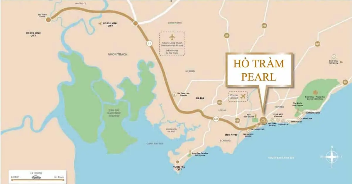HỒ TRÀM PEARL 3 Vị trí Dự án Hồ Tràm Pearl Xuyên Mộc Bà Rịa Vũng Tàu
