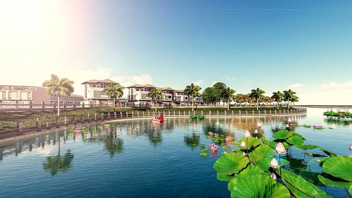 Phối cảnh cảnh quan khu dân cư sinh thái nhà vườn Sen Việt