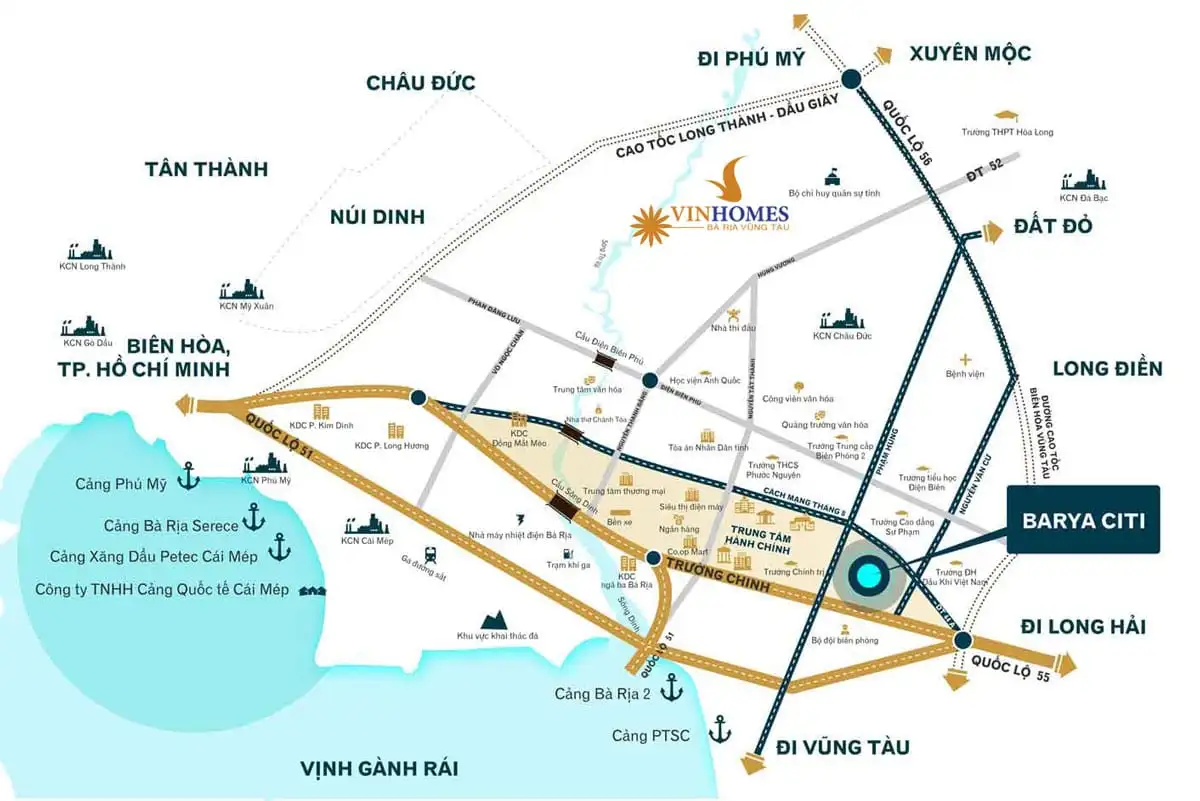 Vị trí Dự án Vinhomes Bà Rịa - Vũng Tàu Vị trí Dự án Vinhomes Bà Rịa - Vũng Tàu