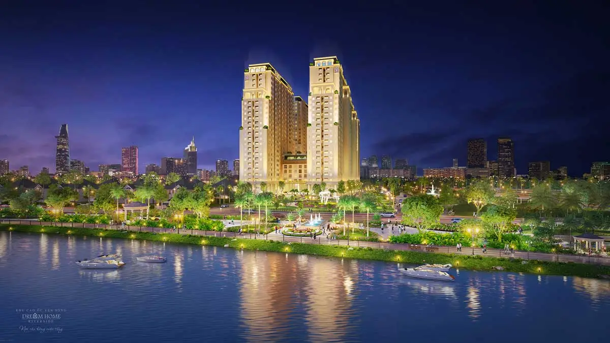 Phối cảnh Dream Home Riverside về đêm