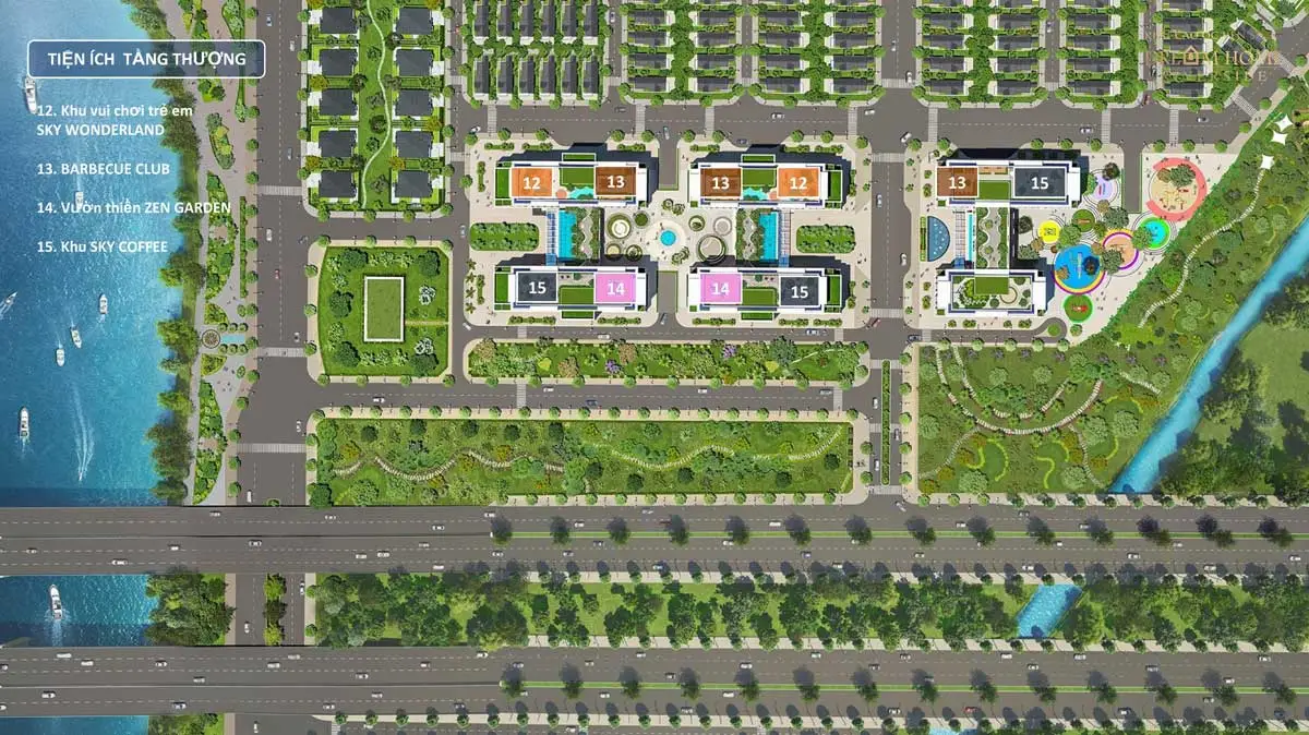 Mặt bằng tiện ích sân thượng theo thiết kế Dream Home Riverside