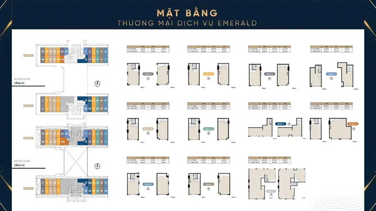 Mặt bằng thương mại – dịch vụ tháp Emerald