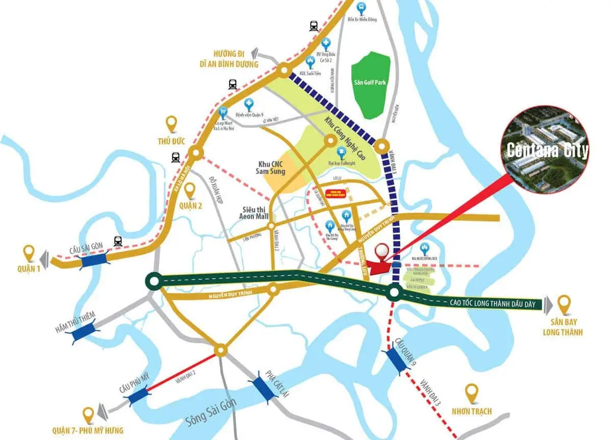 Centana City Quận 9 2 Vị trí Dự án Khu đô thị Centana City Quận 9