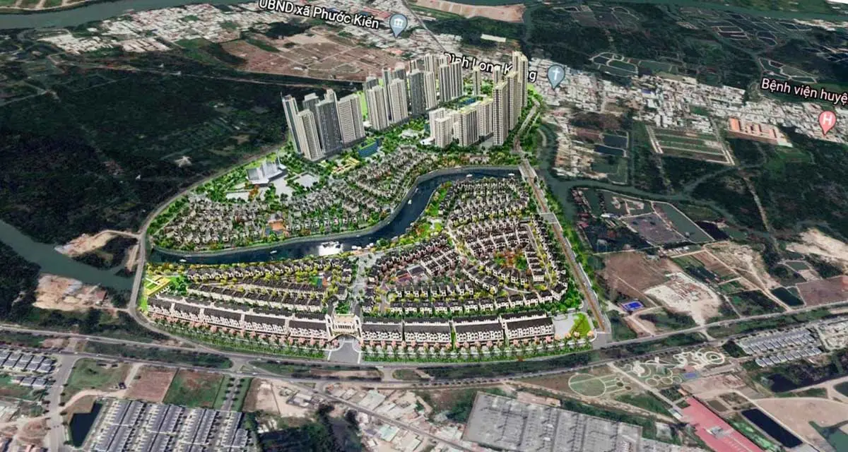 Phối cảnh tư liệu phân khu nhà thấp tầng ven sông và bối cảnh quy hoạch các phân kỳ kế cận