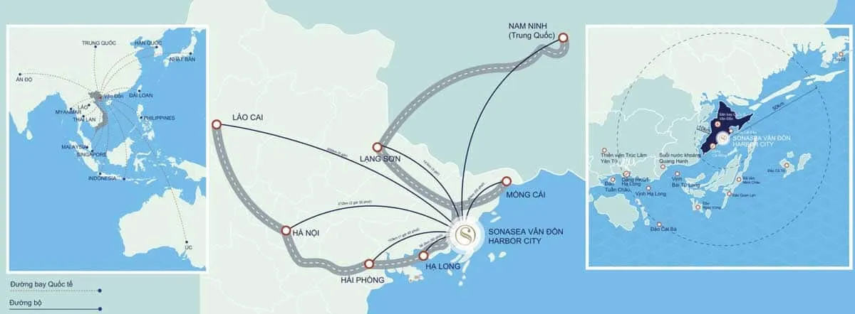 Vị trí Dự án Khu đô thị Sonasea Vân Đồn Harbor City