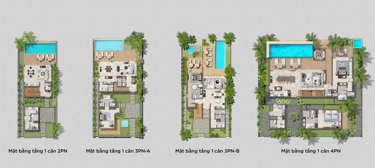 Bốn nhóm biệt thự Hyatt Regency Ho Tram Residences