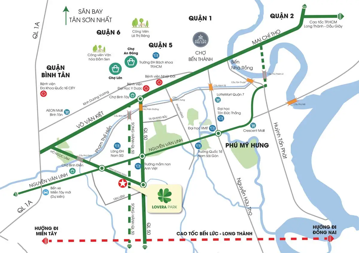 Sơ đồ liên kết vùng quần thể Lovera Park