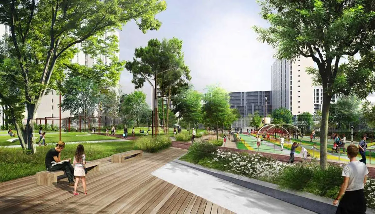 Phối cảnh công viên và không gian xanh tại The Parkhill City