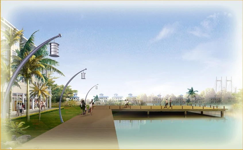 Phối cảnh đường dạo mặt nước The Green Village