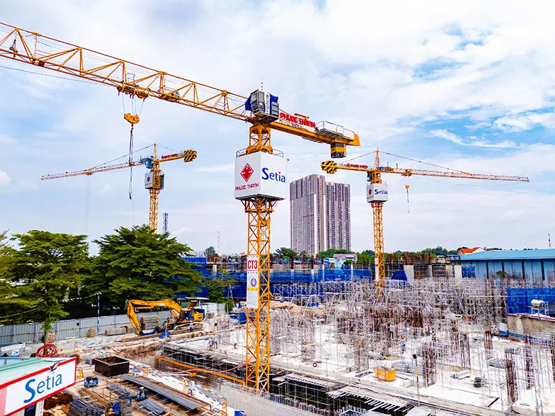 Công trường thi công phần thân tháng 8 năm 2026 Setia Edenia