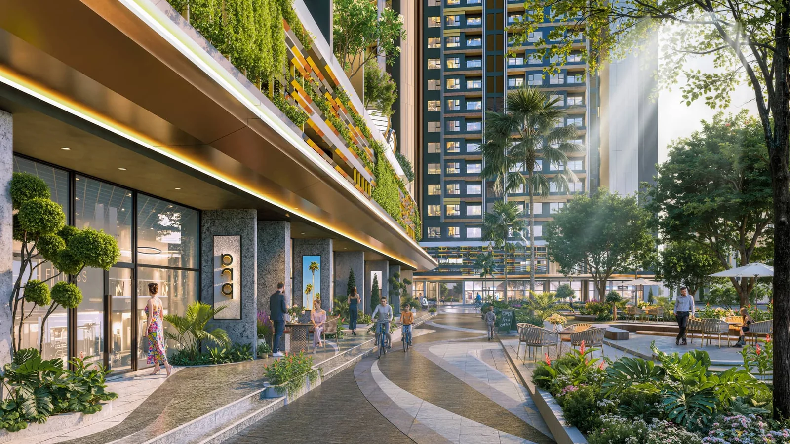 Phối cảnh đường dạo khối đế Setia Edenia