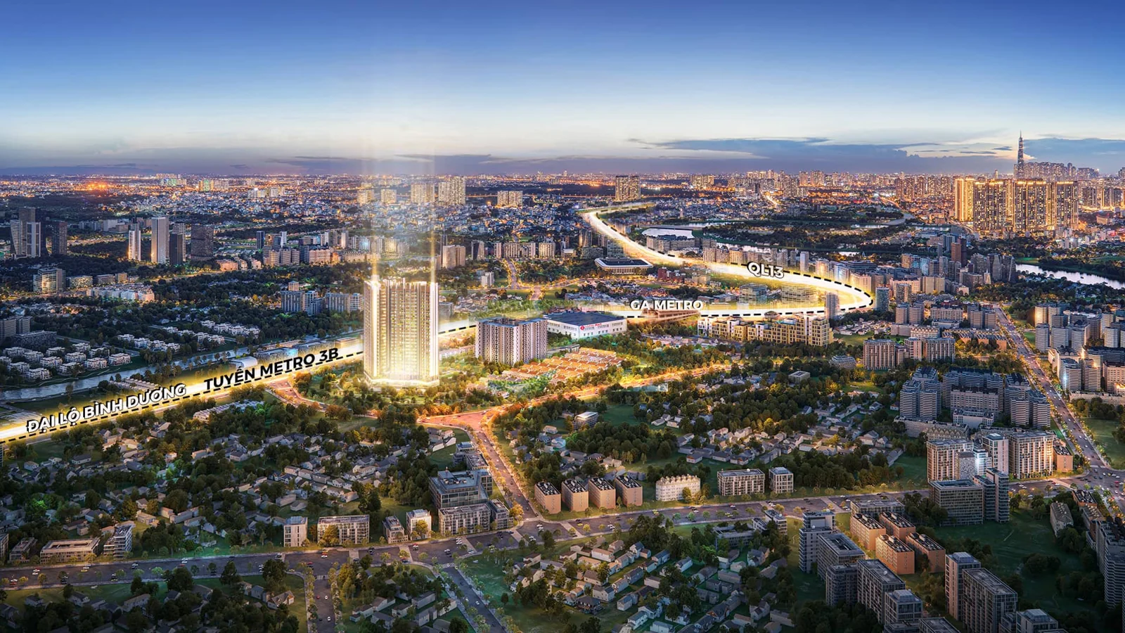 Phối cảnh kết nối và định hướng metro tương lai Setia Edenia