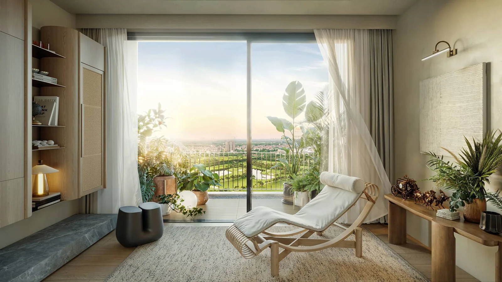 Phối cảnh không gian ban công căn hộ Setia Edenia