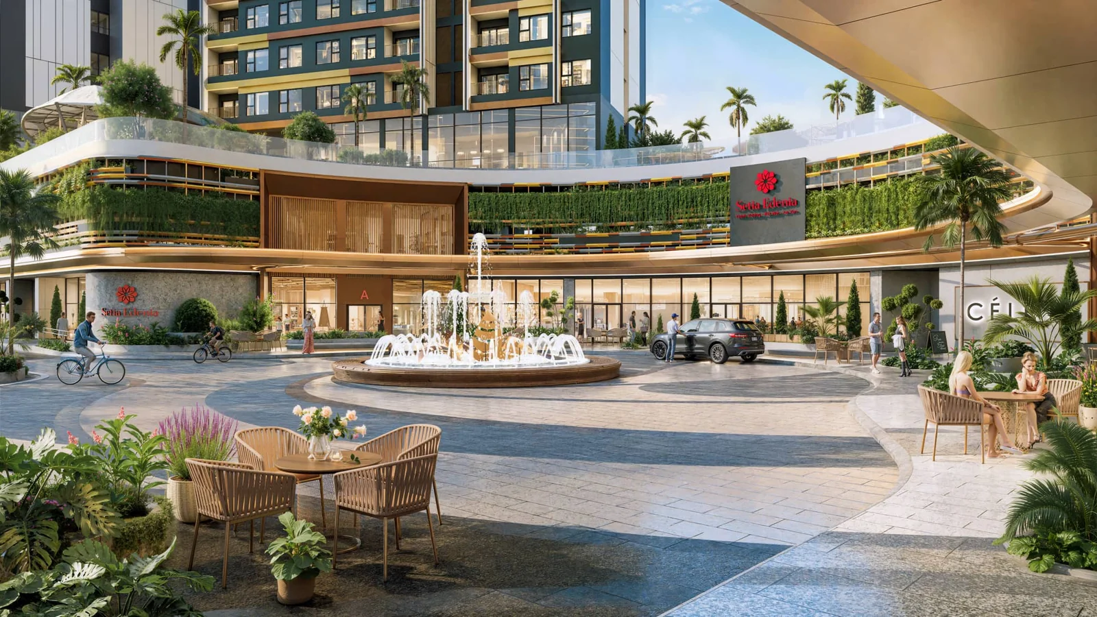 Phối cảnh lối vào và khối thương mại Setia Edenia