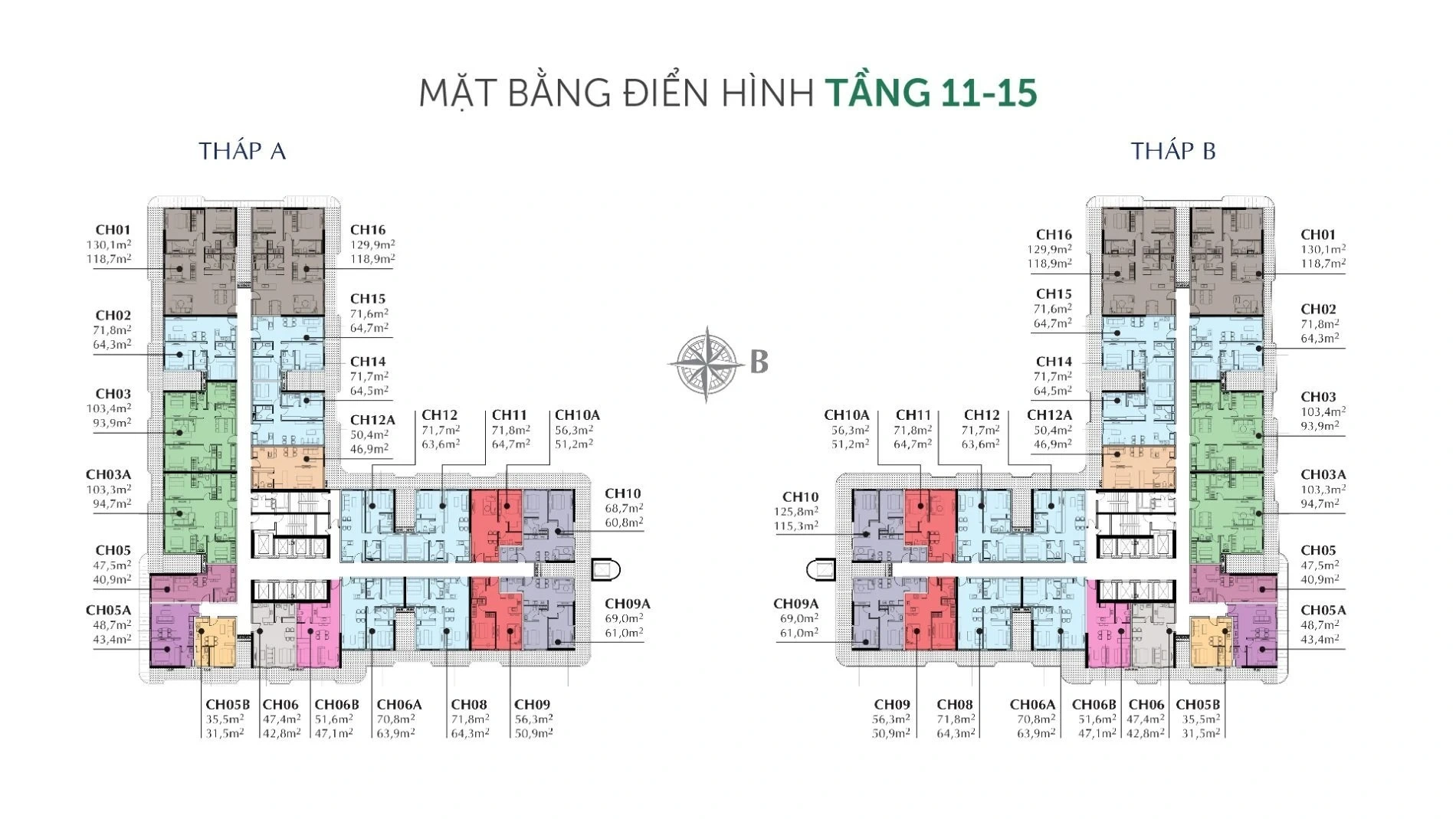 Mặt bằng tầng 11–15 Sunshine Horizon
