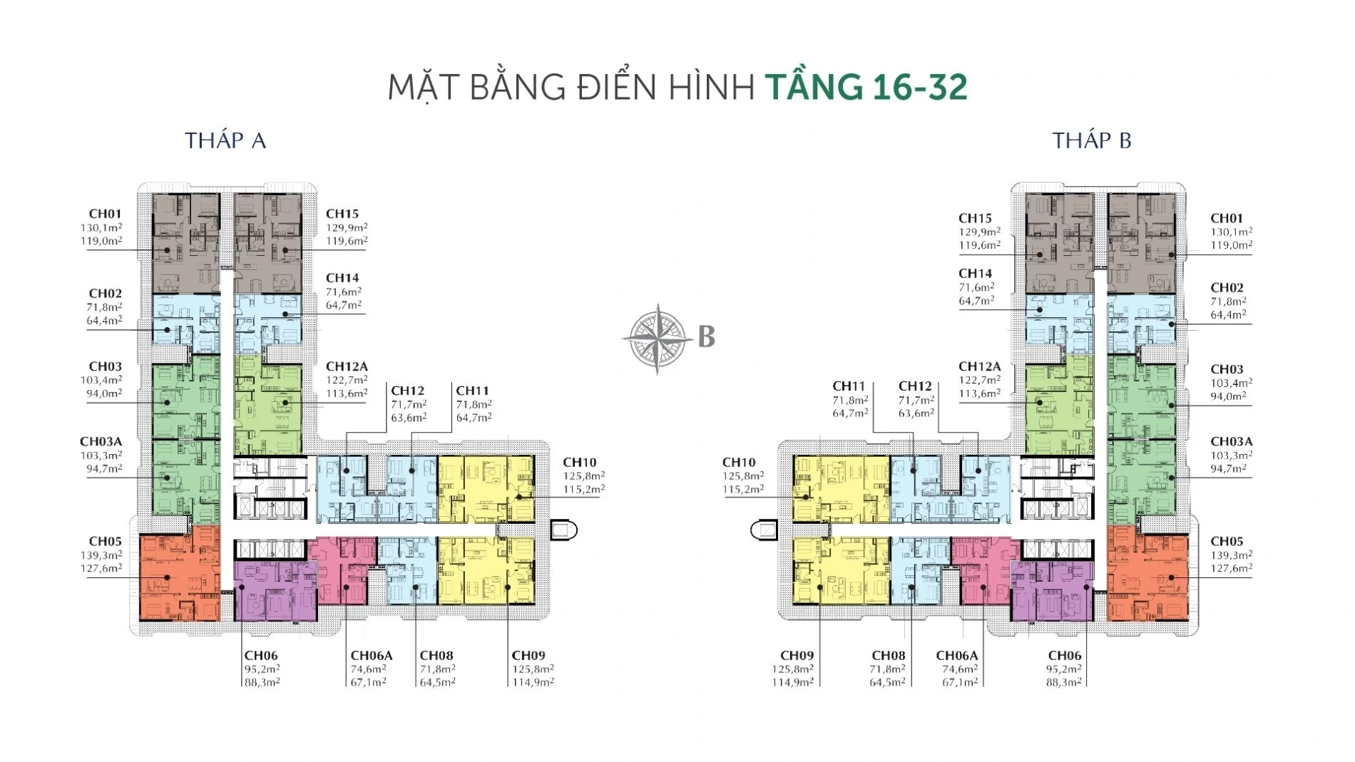Mặt bằng tầng 16–32 Sunshine Horizon