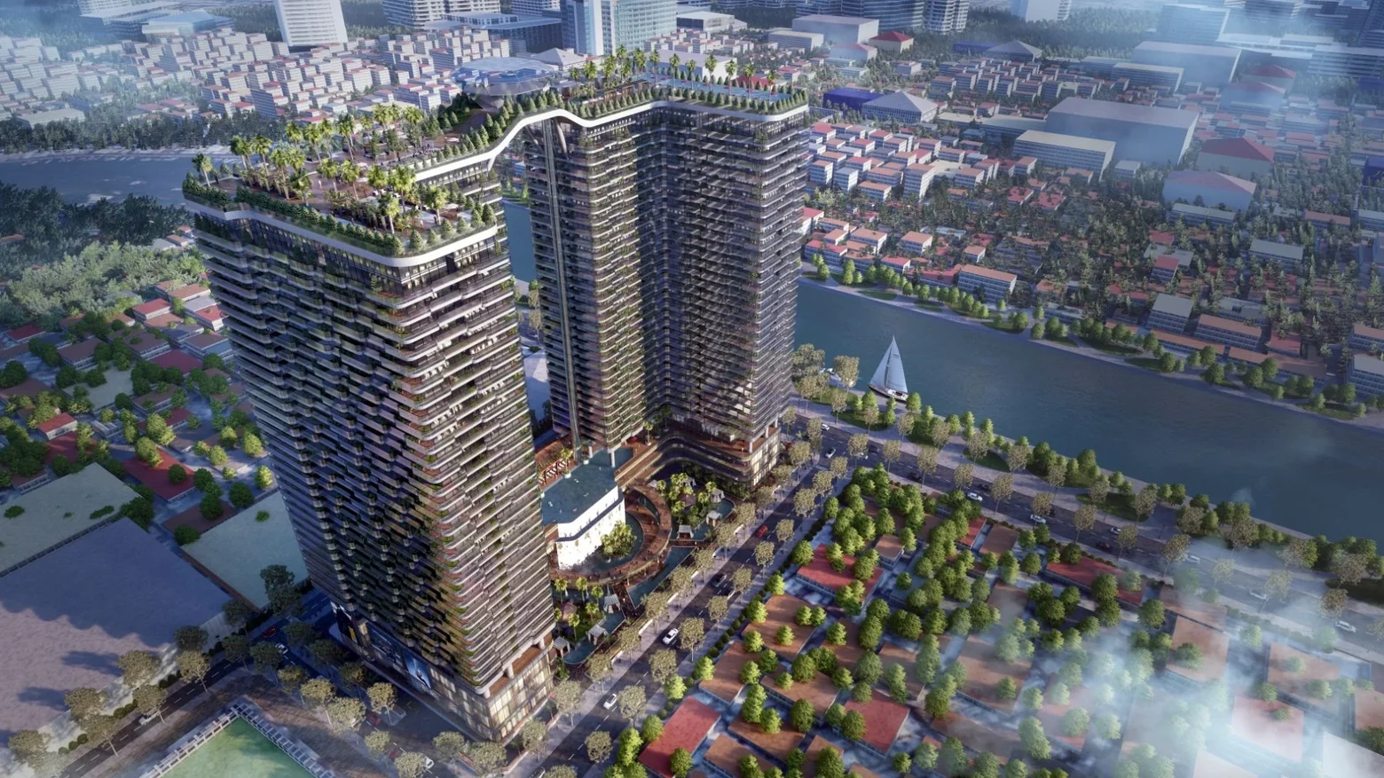 Phối cảnh kiến trúc hai tháp Sunshine Horizon