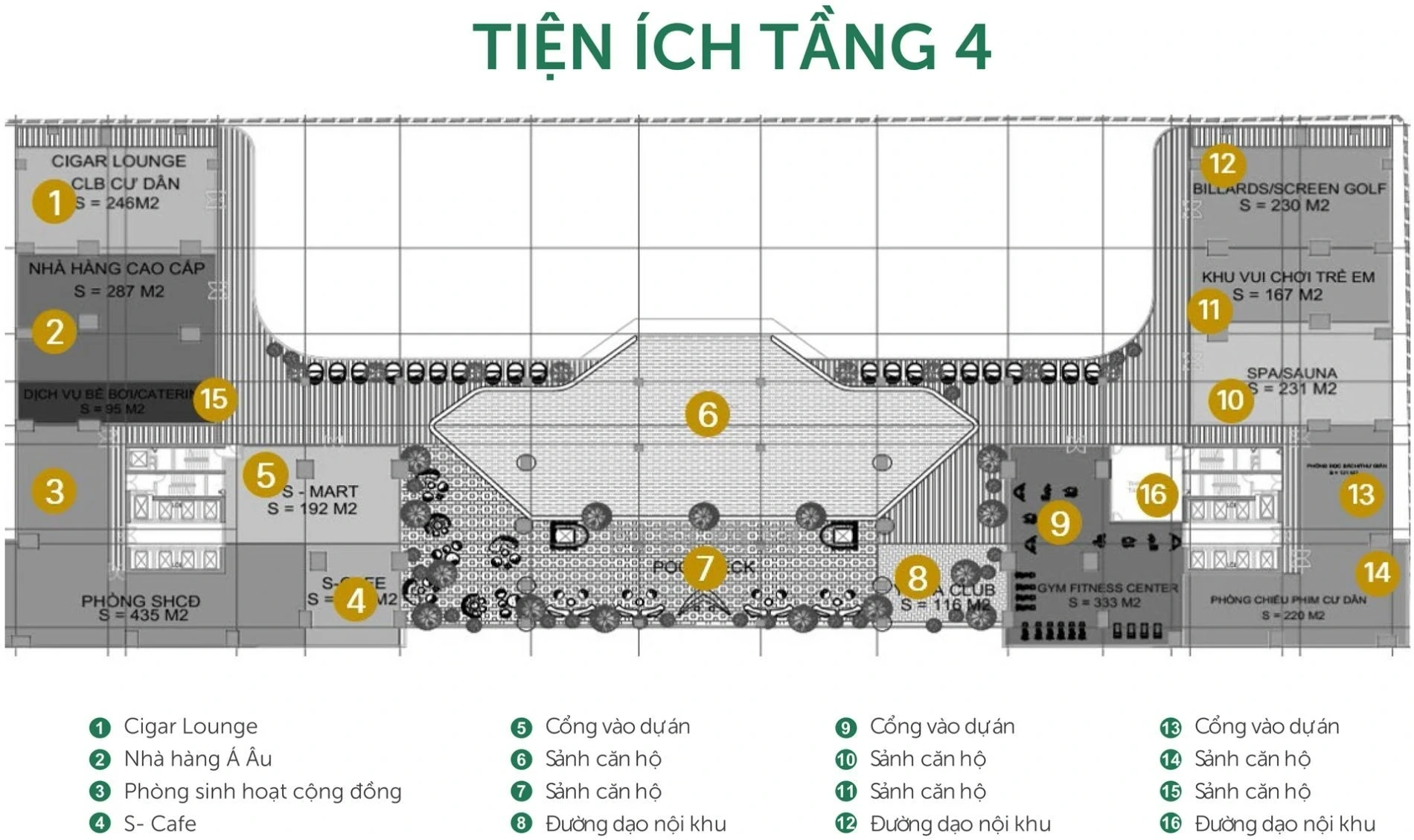 Sơ đồ tiện ích tầng 4 Sunshine Horizon