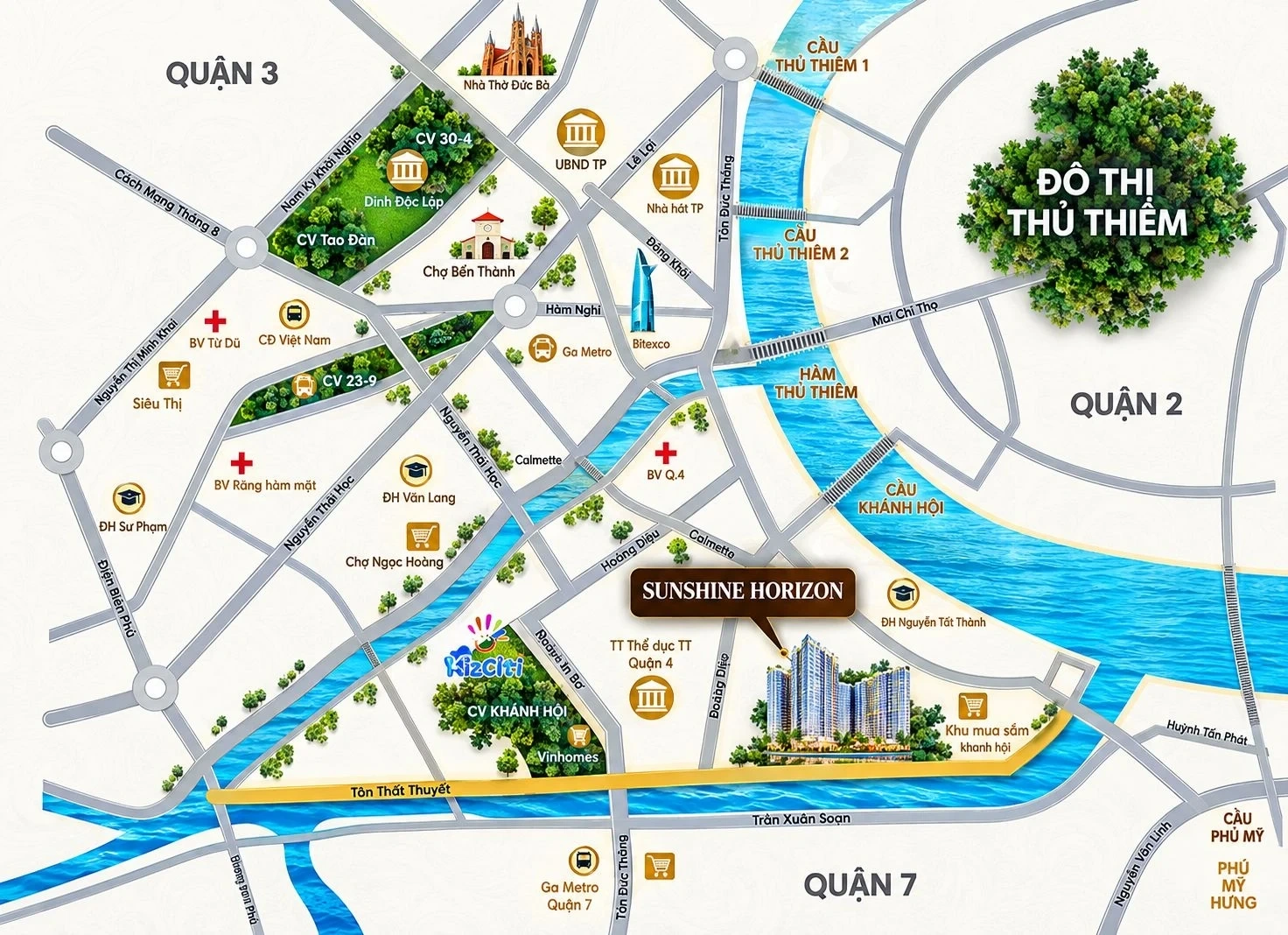 Sơ đồ vị trí Sunshine Horizon tại Quận 4