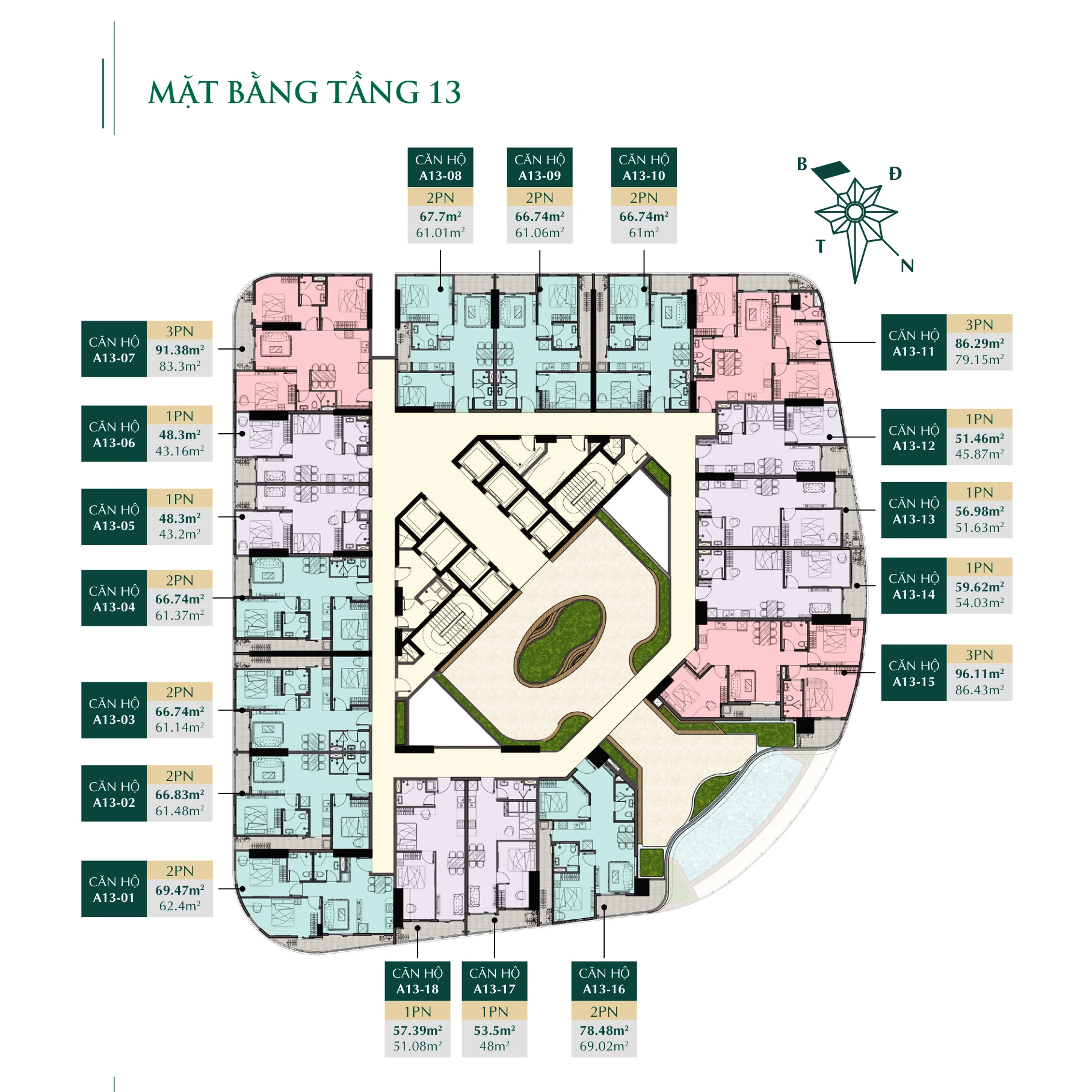 Mặt bằng tầng 13 ArtStella