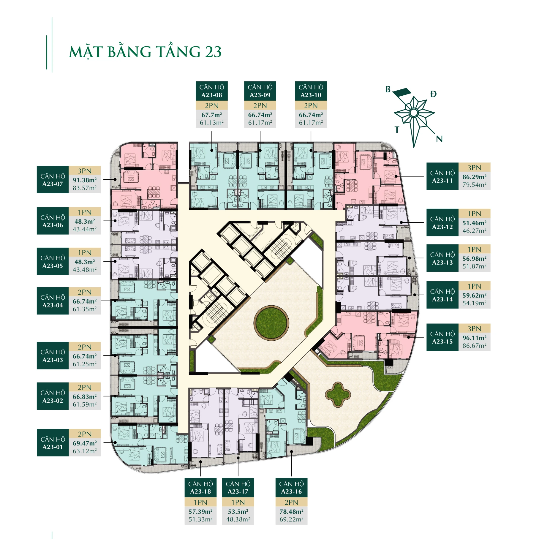 Mặt bằng tầng 23 ArtStella