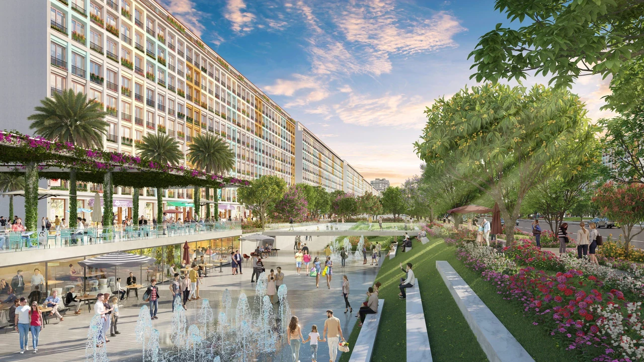 Phối cảnh khoảng mở cảnh quan Sun Grand Boulevard