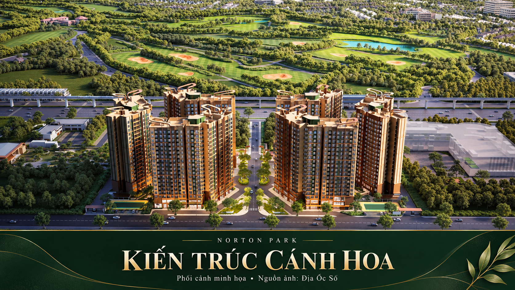 Kiến trúc Norton Park: cảm hứng cánh hoa trong gió qua mái tháp và cảnh quan 15 Phối cảnh các tháp Norton Park với hình dáng mái lấy cảm hứng cánh hoa