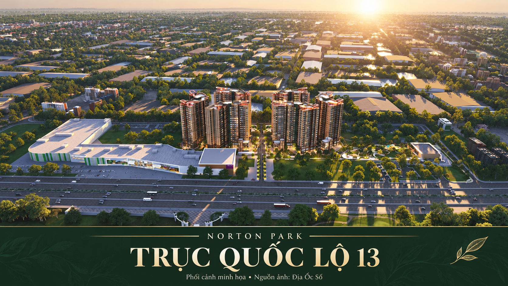Mở rộng Quốc lộ 13 và Norton Park: phân biệt từng đoạn công trình 14 Phối cảnh Norton Park cạnh trục Quốc lộ 13