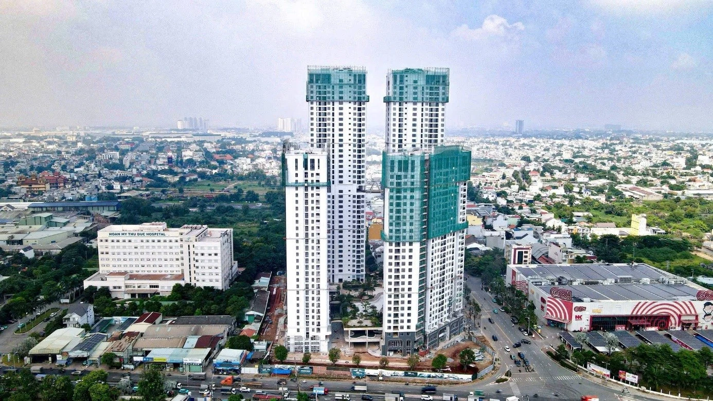 Ảnh thực tế công trường Green Skyline khoảng tháng 12/2025